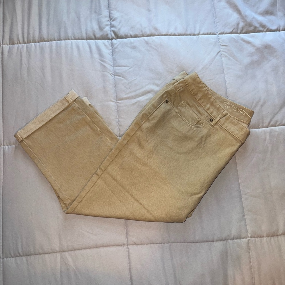 Coldwater Creek Cropped Leg Natural Fit Khaki Jeans Size 18